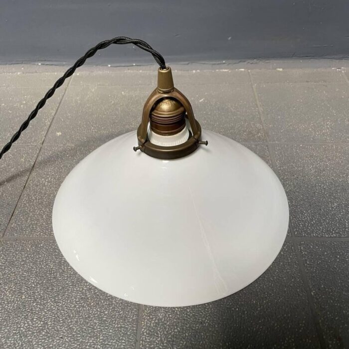 opaline glass hanging lamp with slanted shade 1930s 12