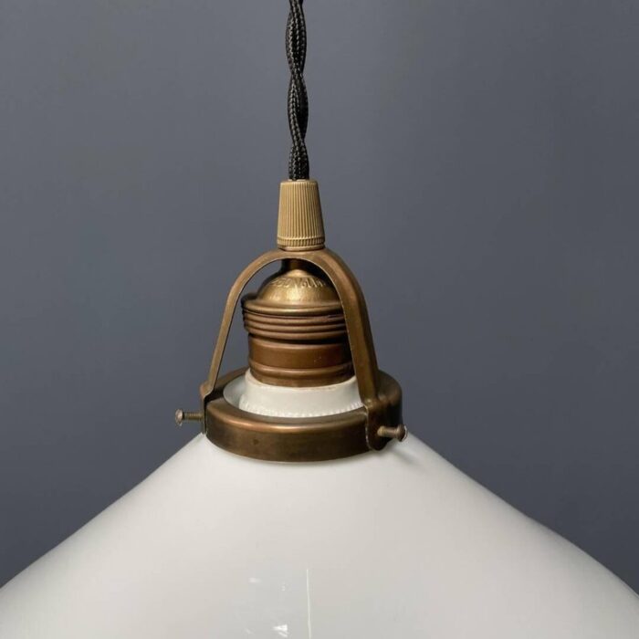 opaline glass hanging lamp with slanted shade 1930s 5