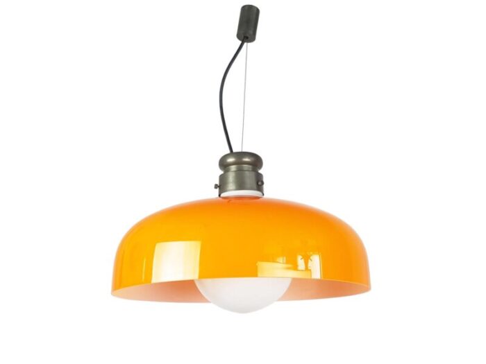 orange murano glass pendant lamp by alessandro pianon for vistosi 1961 1