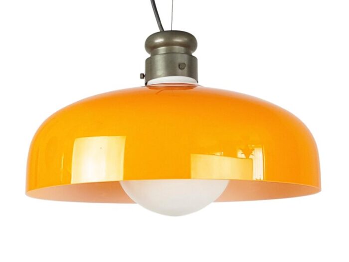 orange murano glass pendant lamp by alessandro pianon for vistosi 1961 2