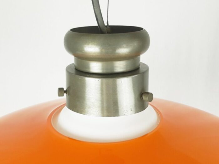 orange murano glass pendant lamp by alessandro pianon for vistosi 1961 3