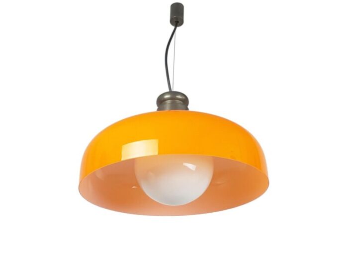 orange murano glass pendant lamp by alessandro pianon for vistosi 1961 4