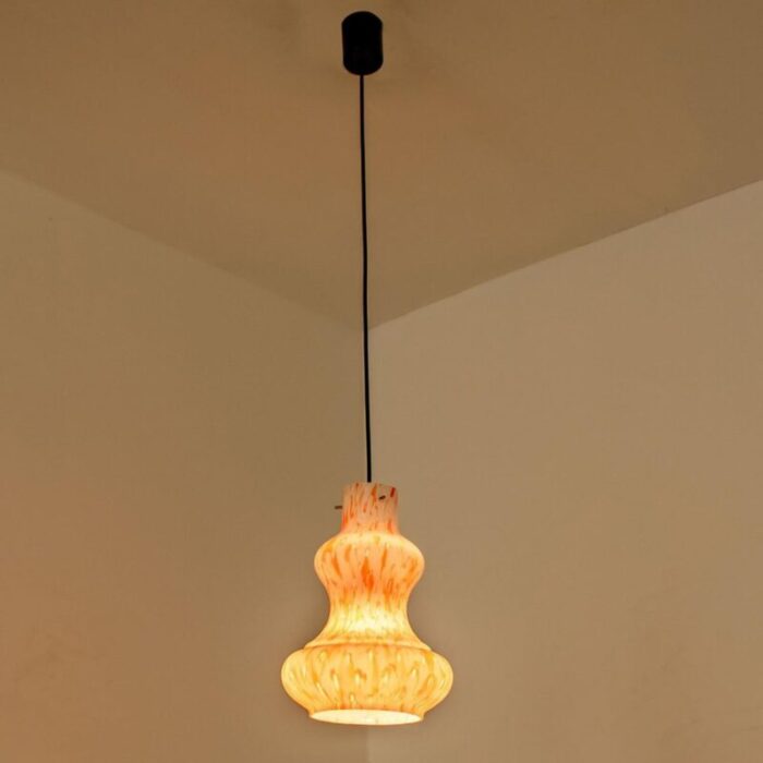 orange murano glass pendant light by massimo vignelli for venini 1960 10