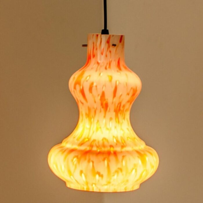 orange murano glass pendant light by massimo vignelli for venini 1960 11