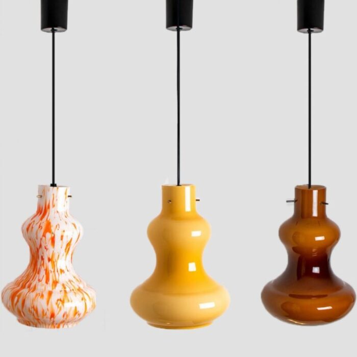 orange murano glass pendant light by massimo vignelli for venini 1960 14