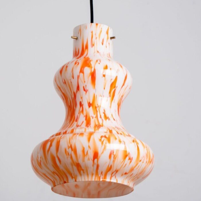 orange murano glass pendant light by massimo vignelli for venini 1960 4