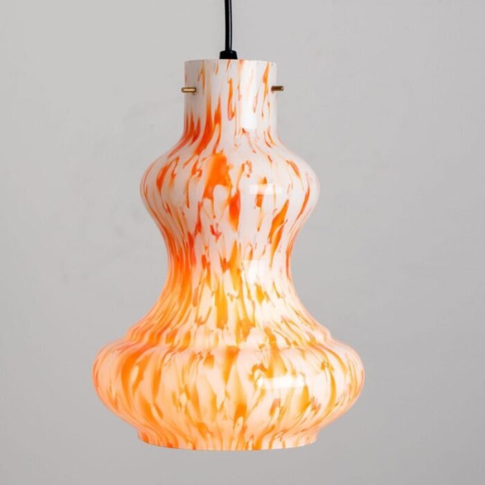 orange murano glass pendant light by massimo vignelli for venini 1960 7