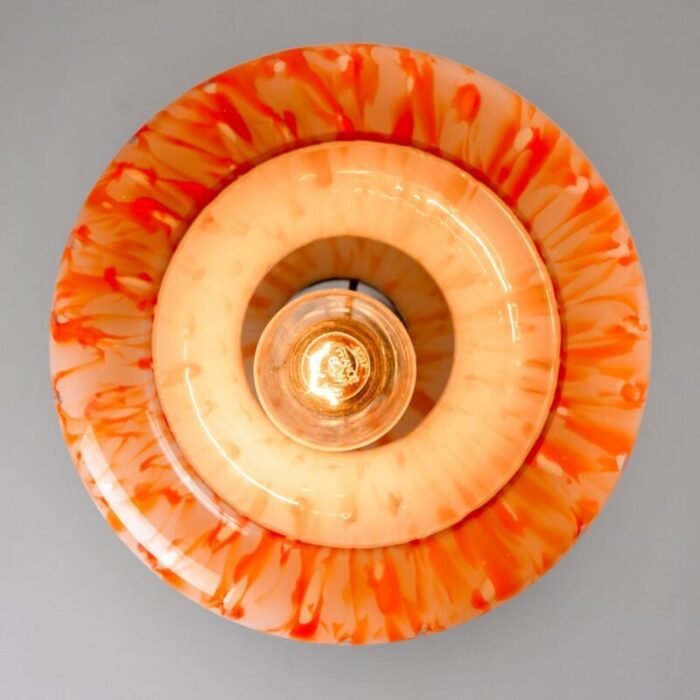 orange murano glass pendant light by massimo vignelli for venini 1960 9