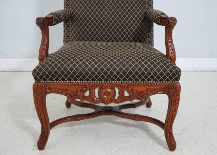 pair drexel french louis xv upholstered parlor chairs 2208