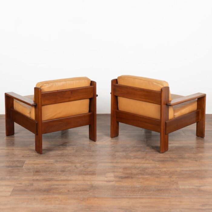 pair mid century camel leather arm chairs denmark circa 1960 5825