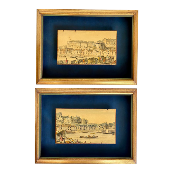 pair of custom framed mounted prints of canalettos dresden views 1084