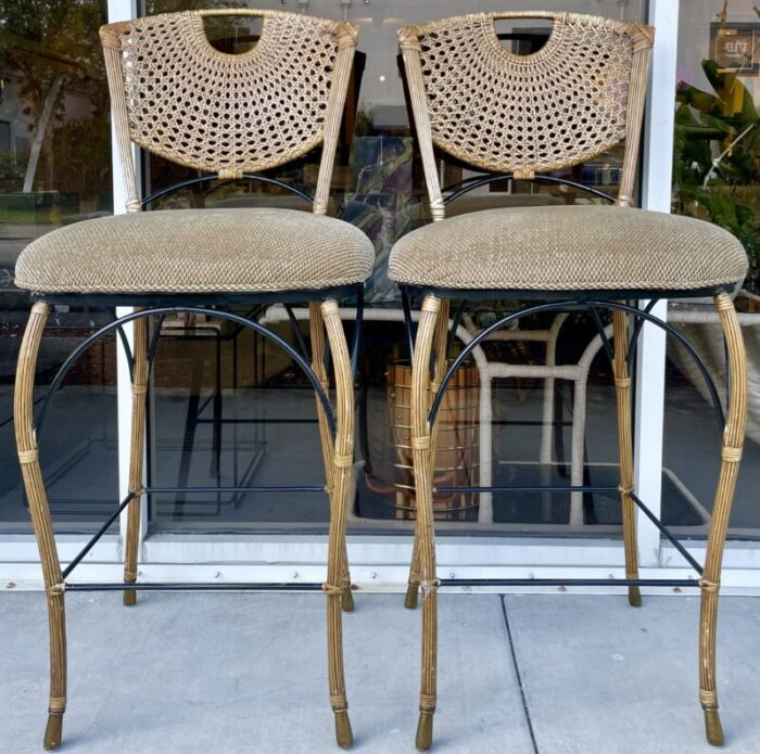 pair of hollywood regency style bar stools 4745