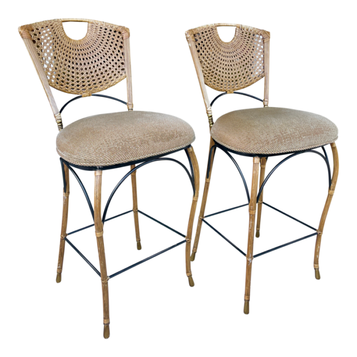 pair of hollywood regency style bar stools 6895