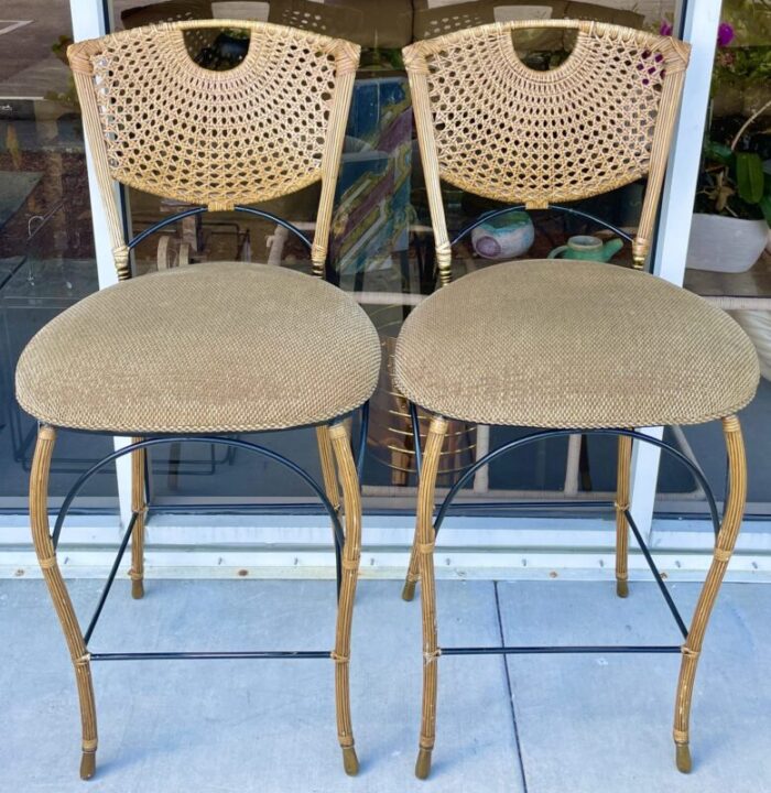 pair of hollywood regency style bar stools 9787