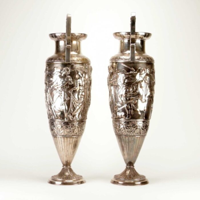 pair of late 19th century wmf urns with neoclassical friezes 3679