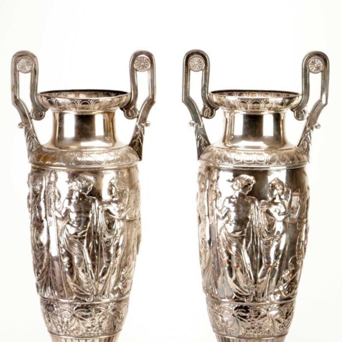 pair of late 19th century wmf urns with neoclassical friezes 5983