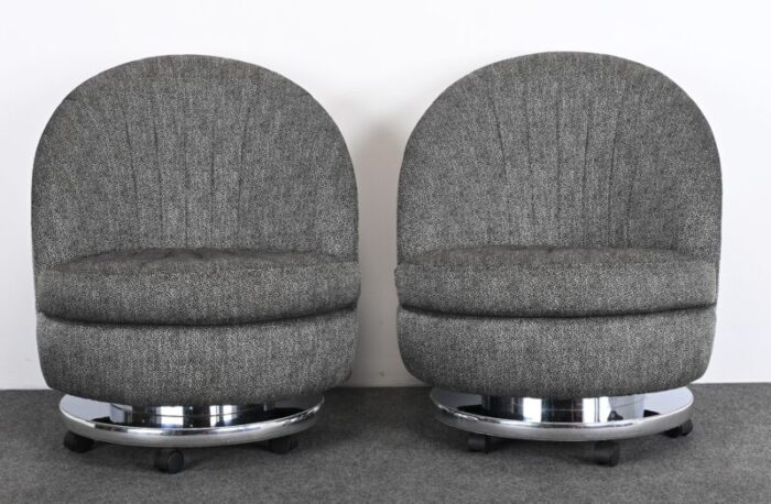 pair of milo baughman swivel and tilt chairs for thayer coggin 1995 1783