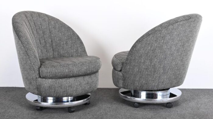 pair of milo baughman swivel and tilt chairs for thayer coggin 1995 2638