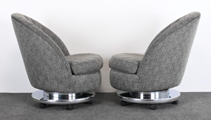 pair of milo baughman swivel and tilt chairs for thayer coggin 1995 3561