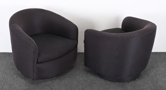 pair of swivel chairs attributed to milo baughman for thayer coggin 1990 3230