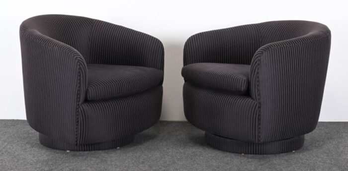 pair of swivel chairs attributed to milo baughman for thayer coggin 1990 4218