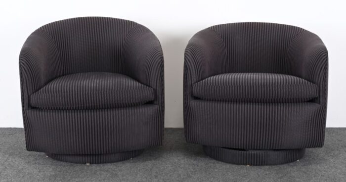 pair of swivel chairs attributed to milo baughman for thayer coggin 1990 6802