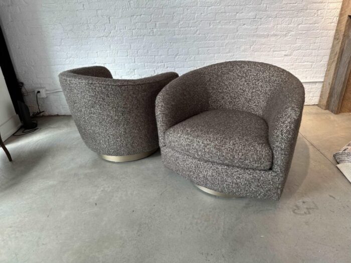 pair of thayer coggin papa roxy swivel tub chairs 4385