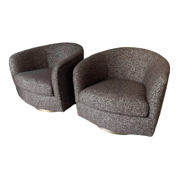 pair of thayer coggin papa roxy swivel tub chairs 4479