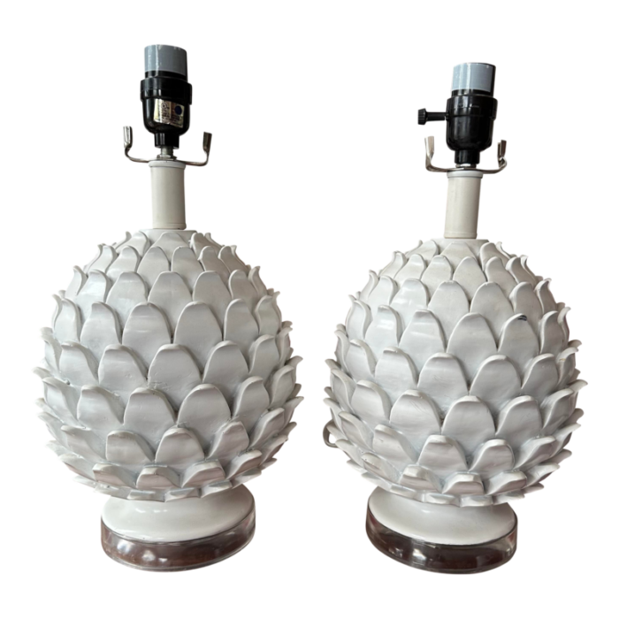 pair vintage artichoke lamps 2146