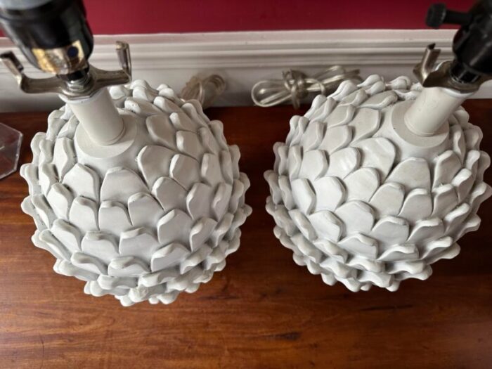 pair vintage artichoke lamps 8587