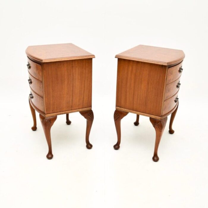 pair antique burr walnut bedside chests cabinets 8 master