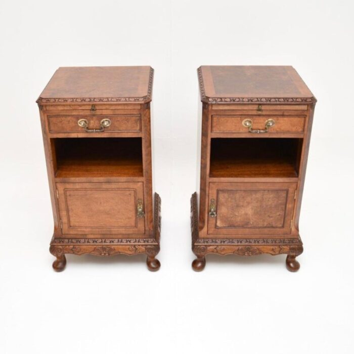 pair of antique walnut bedside cabinets 2 master