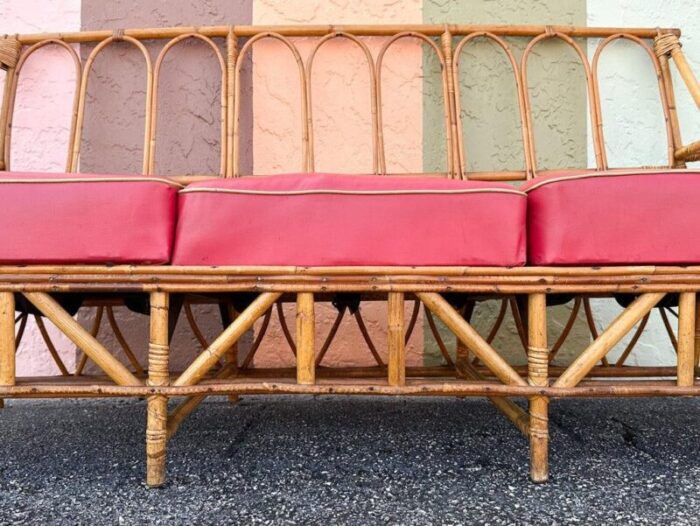 palm beach regency 1940s rattan sofa 7727