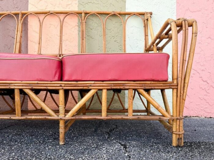 palm beach regency 1940s rattan sofa 8842