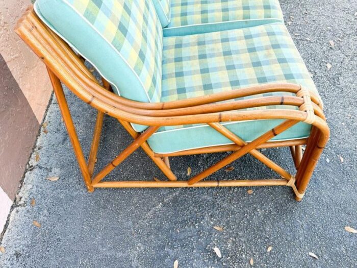 palm beach regency 1940s two piece rattan loveseat 0640