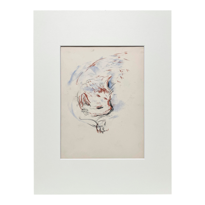 pastel drawing of sleeping cat by artist francis chapin 6762