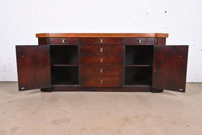 paul frankl for johnson furniture mahogany sideboard or bar cabinet 1950s 2178