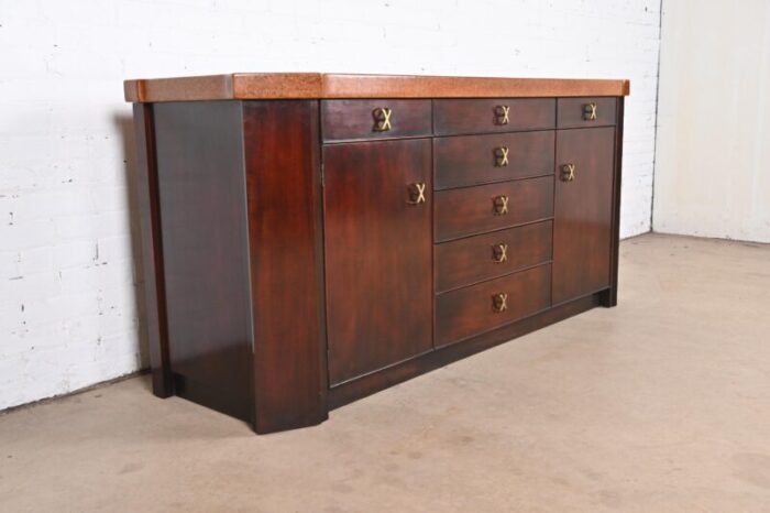 paul frankl for johnson furniture mahogany sideboard or bar cabinet 1950s 4503