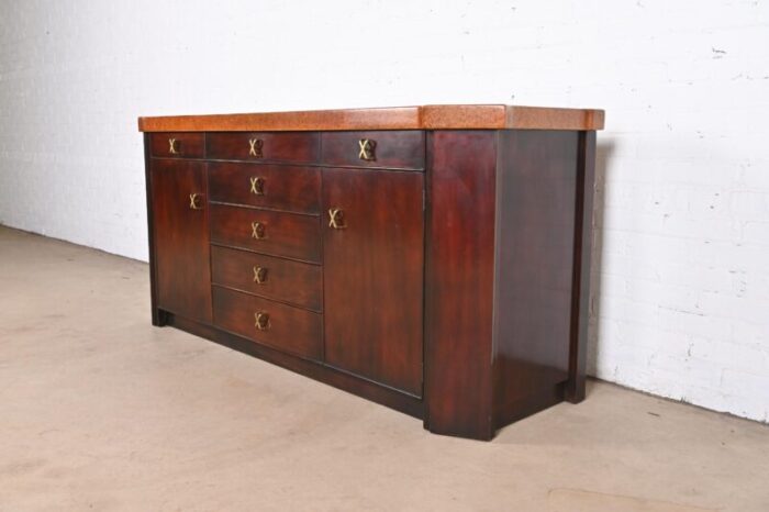 paul frankl for johnson furniture mahogany sideboard or bar cabinet 1950s 4652