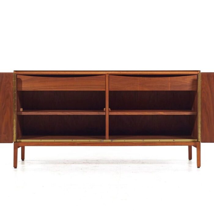 paul mccobb for calvin mid century vitrolite and bleached mahogany credenza 7373