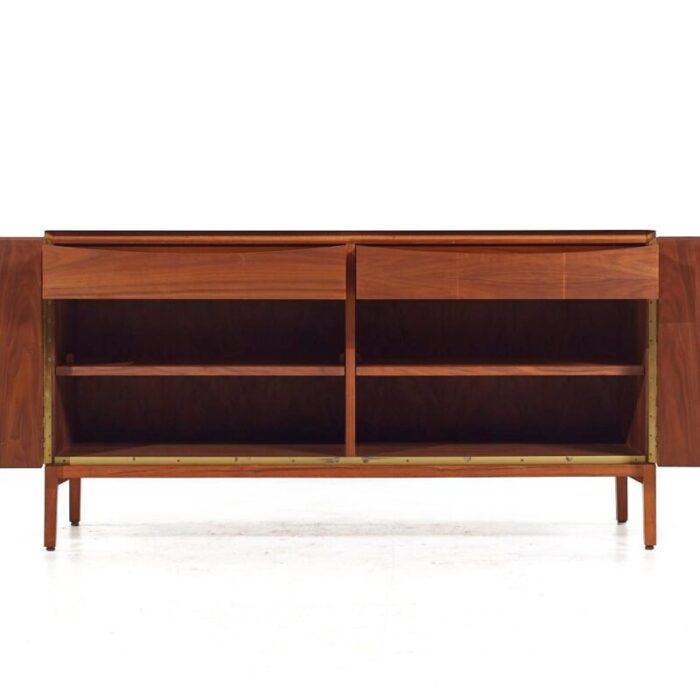 paul mccobb for calvin mid century vitrolite and bleached mahogany credenza 8006