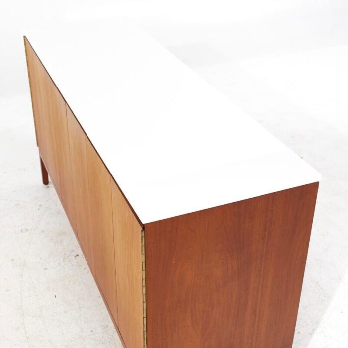 paul mccobb for calvin mid century vitrolite and bleached mahogany credenza 8383