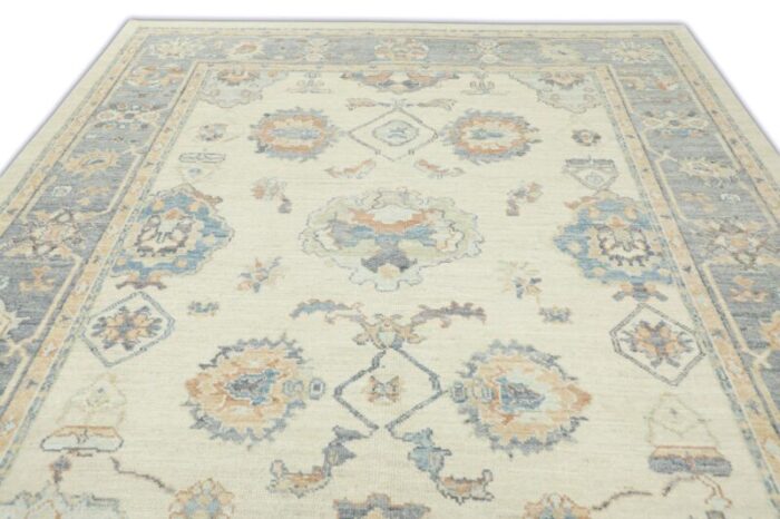 pearl bush gray field multicolor handwoven turkish oushak rug 82 x 101 1316