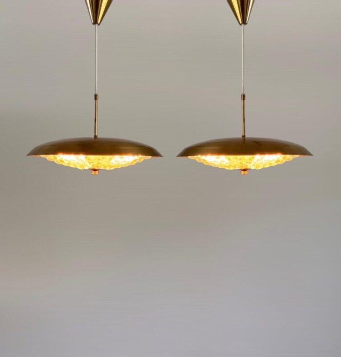 pendant lights attributed to carl fagerlund for lyfa denmark 1970s set of 2 2