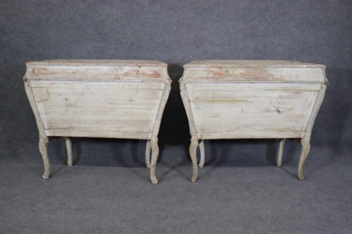 period 18th century paint decorated venetian commodes cabinets a pair 1712