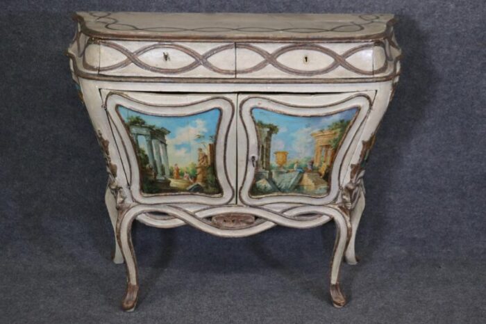 period 18th century paint decorated venetian commodes cabinets a pair 9774