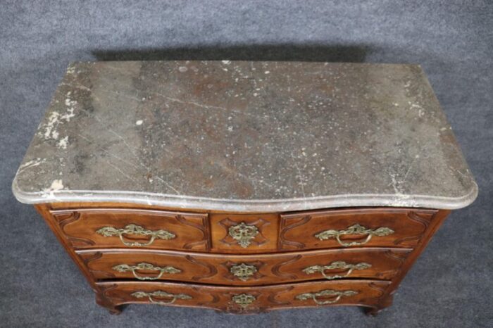 period french louis xv walnut marble top bronze mounted commode 1149