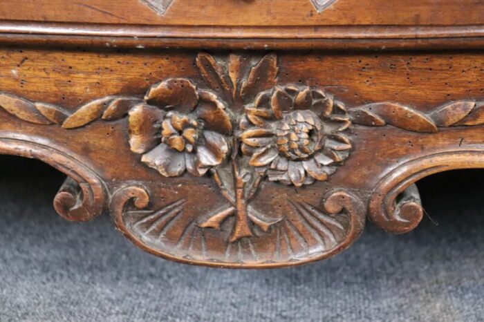 period french louis xv walnut marble top bronze mounted commode 5754