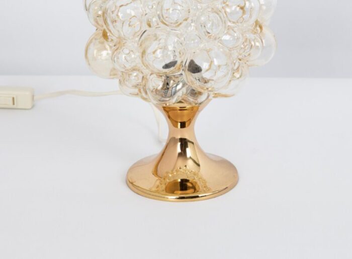 petite amber bubble glass table lamp from limburg germany 1970s 3