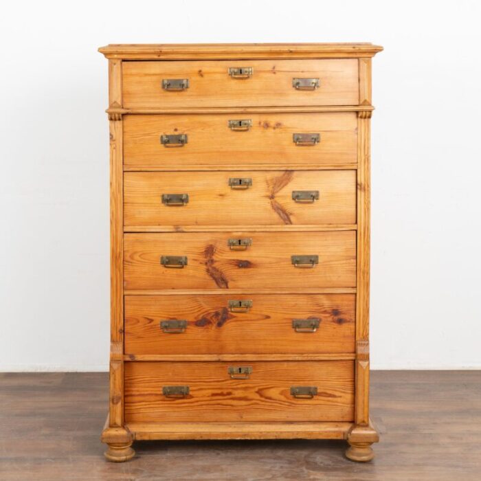 pine highboy chest of six drawers denmark circa 1880 0657